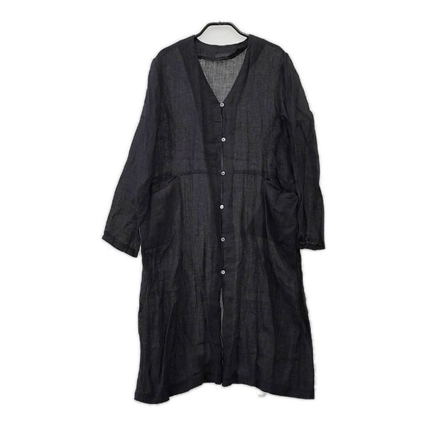 evam eva リネン 羽織 カーディガン E1511T154 ワンピース ブラック レディース エヴァムエヴァ【中古】5-0602M∞