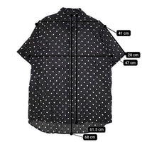 R&D.M.Co- コットンシルクシャツ ドット 水玉 半袖シャツ ブラック レディース オールドマンズテーラー【中古】5-0602S∞