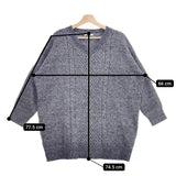 Heart Market Vネック ケーブル セーター ニット ブルー レディース ハートマーケット【中古】4-1126T♪