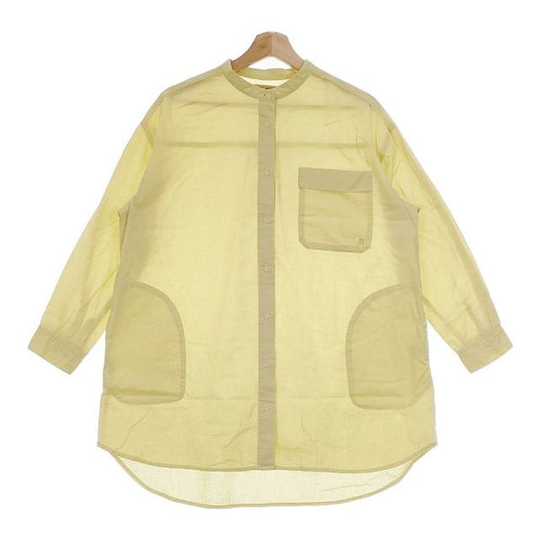 Heart Market コットンリネン バンドカラー チュニック ブラウス シャツ イエロー レディース ハートマーケット【中古】5-0303M∞