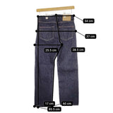 Mila Owen セルビッチテーパードデニムパンツ【手洗い可能】サイズ0 定価13970円 24SS ネイビー レディース ミラオーウェン【中古】4-1129G♪