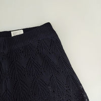 Heart Market 透かし編みニットガウチョ パンツ ネイビー レディース ハートマーケット【中古】5-0303M∞
