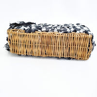 ebagos FROM THE WINDOW 2013SS トートバッグ チェック かごバッグ ホワイト ブラック レディース エバゴス【中古】4-1219G◎