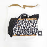 ebagos FROM THE WINDOW 2013SS トートバッグ チェック かごバッグ ホワイト ブラック レディース エバゴス【中古】4-1219G◎
