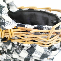 ebagos FROM THE WINDOW 2013SS トートバッグ チェック かごバッグ ホワイト ブラック レディース エバゴス【中古】4-1219G◎