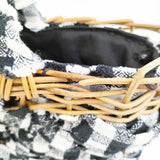 ebagos FROM THE WINDOW 2013SS トートバッグ チェック かごバッグ ホワイト ブラック レディース エバゴス【中古】4-1219G◎