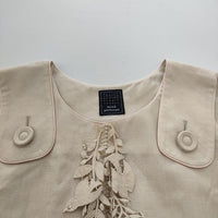 mina perhonen forest parade us3319 ノースリーブドレス プルオーバー ウールシルク 刺繍 ワンピース ベージュ レディース ミナペルホネン【中古】5-0702S∞