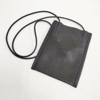 AMIACALVA パンチングレザーポシェット 革 ショルダーバッグ ブラック レディース アミアカルヴァ【中古】5-0802G∞