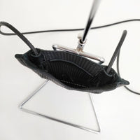 AMIACALVA パンチングレザーポシェット 革 ショルダーバッグ ブラック レディース アミアカルヴァ【中古】5-0802G∞