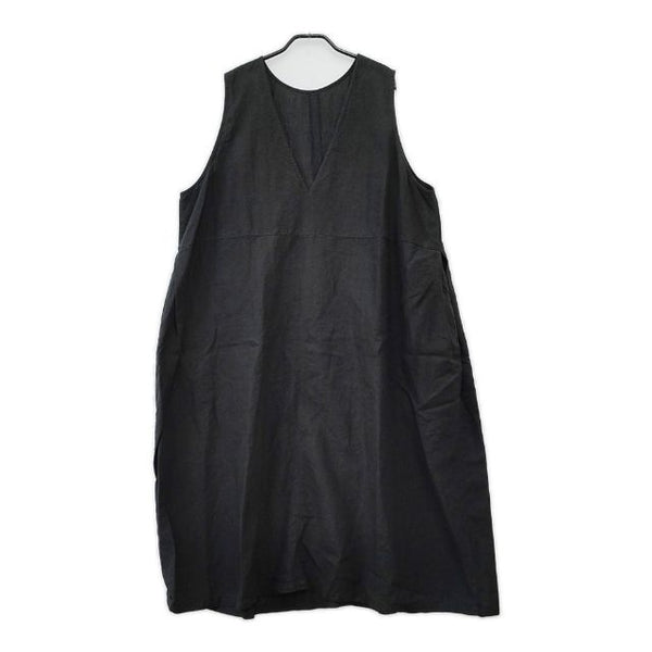 nest Robe 01222-1194-11 ブラックリネン バックVネックノースリーブ ワンピース ブラック レディース ネストローブ【中古】5-0602S∞