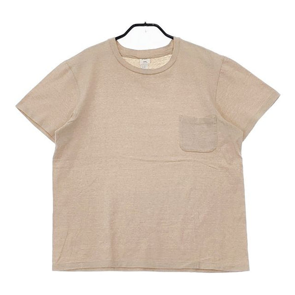YAECA STOCK 39012 クルーネックポケットT 半袖Ｔシャツ カットソー ベージュ レディース ヤエカ【中古】5-0602S∞