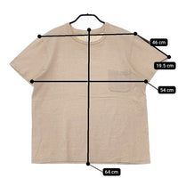YAECA STOCK 39012 クルーネックポケットT 半袖Ｔシャツ カットソー ベージュ レディース ヤエカ【中古】5-0602S∞