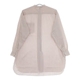 LENO BAND COLLAR SHIRT 定価24000円 L2001-SH001 コットンストライプ 長袖シャツ ピンク レディース リノ【中古】5-0413M∞