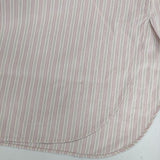 LENO BAND COLLAR SHIRT 定価24000円 L2001-SH001 コットンストライプ 長袖シャツ ピンク レディース リノ【中古】5-0413M∞