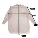 LENO BAND COLLAR SHIRT 定価24000円 L2001-SH001 コットンストライプ 長袖シャツ ピンク レディース リノ【中古】5-0413M∞