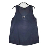 MAISON KITSUNE シルク リボン ノースリーブブラウス タンクトップ ネイビー レディース メゾンキツネ【中古】5-0602S∞