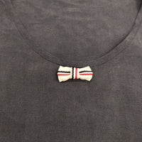 MAISON KITSUNE シルク リボン ノースリーブブラウス タンクトップ ネイビー レディース メゾンキツネ【中古】5-0602S∞