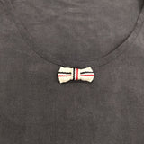MAISON KITSUNE シルク リボン ノースリーブブラウス タンクトップ ネイビー レディース メゾンキツネ【中古】5-0602S∞