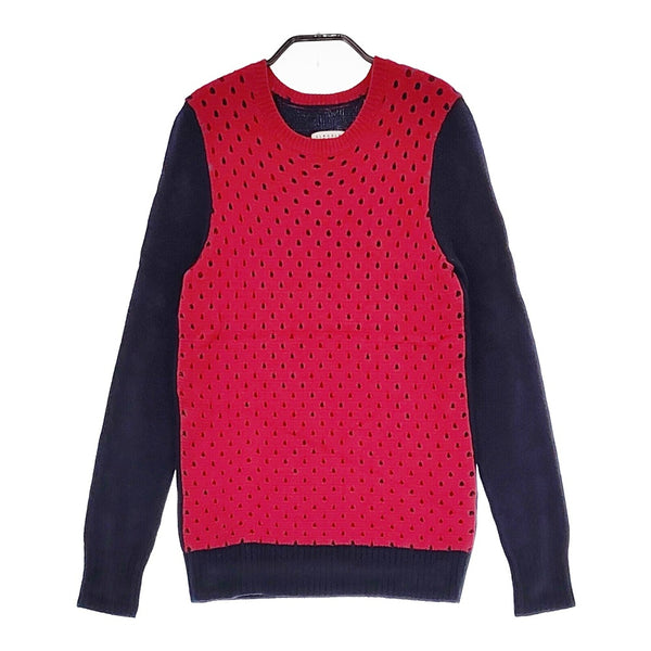 CLAUDIE PIERLOT ウール ドット柄 バイカラー EUM-5317 サイズ1 セーター ニット ネイビー レッド レディース クローディピエルロ【中古】5-0103T△