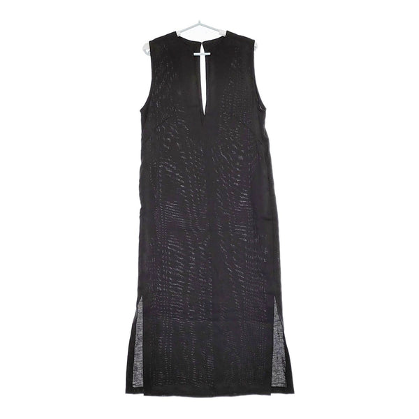 Plage Vネックノースリーブワンピース 定価27500円 リネン サイドスリット ワンピース 23SS ブラック レディース プラージュ【中古】5-0216S♪