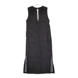 Plage Vネックノースリーブワンピース 定価27500円 リネン サイドスリット ワンピース 23SS ブラック レディース プラージュ【中古】5-0216S♪