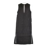 Plage Vネックノースリーブワンピース 定価27500円 リネン サイドスリット ワンピース 23SS ブラック レディース プラージュ【中古】5-0216S♪