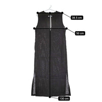Plage Vネックノースリーブワンピース 定価27500円 リネン サイドスリット ワンピース 23SS ブラック レディース プラージュ【中古】5-0216S♪