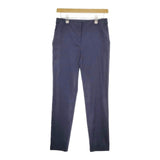 theory 新品 10-4106425 STRETCH OXFORD リネン混 スラックス パンツ ネイビー レディース セオリー【中古】5-0316M∞