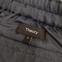 theory 新品 10-4106425 STRETCH OXFORD リネン混 スラックス パンツ ネイビー レディース セオリー【中古】5-0316M∞
