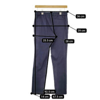 theory 新品 10-4106425 STRETCH OXFORD リネン混 スラックス パンツ ネイビー レディース セオリー【中古】5-0316M∞