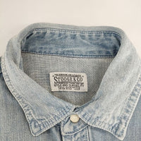 STOOGE&CO ストゥージ＆コー デニムシャツ ダメージ加工 長袖シャツ ブルー メンズ【中古】5-0303M∞