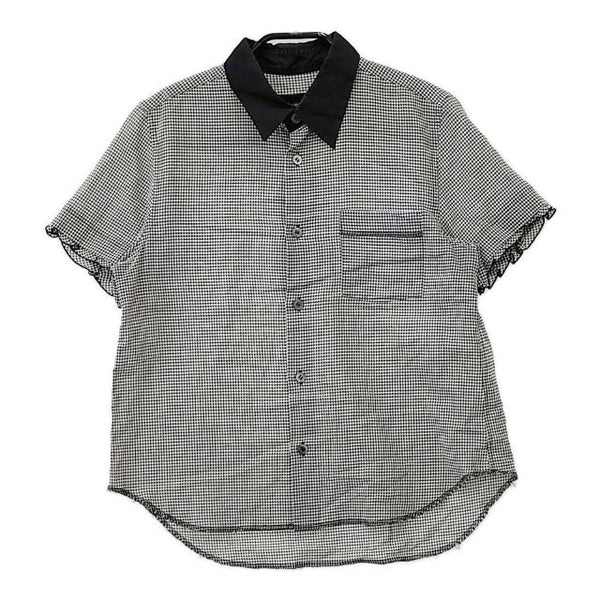 tricot COMME des GARCONS フリル クレリック 半袖 ブラウス シャツ AD2009 ブラック グレー レディース トリココムデギャルソン【中古】5-0515S∞
