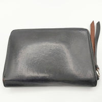 Y's レザー 牛革 YG-A06-712-1 ラウンドファスナー 二つ折り財布 ブラック レディース ワイズ/Yohji【中古】5-0306G∞
