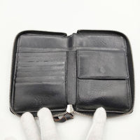 Y's レザー 牛革 YG-A06-712-1 ラウンドファスナー 二つ折り財布 ブラック レディース ワイズ/Yohji【中古】5-0306G∞