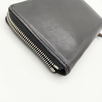 Y's レザー 牛革 YG-A06-712-1 ラウンドファスナー 二つ折り財布 ブラック レディース ワイズ/Yohji【中古】5-0306G∞
