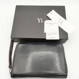 Y's レザー 牛革 YG-A06-712-1 ラウンドファスナー 二つ折り財布 ブラック レディース ワイズ/Yohji【中古】5-0306G∞