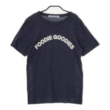 R&D.M.Co- FOODIE GOODIES コットンリネン 半袖Ｔシャツ カットソー ネイビー ホワイト レディース オールドマンズテーラー【中古】5-0515S∞