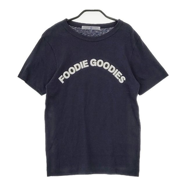 R&D.M.Co- FOODIE GOODIES コットンリネン 半袖Ｔシャツ カットソー ネイビー ホワイト レディース オールドマンズテーラー【中古】5-0515S∞