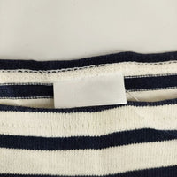 ORCIVAL バスクシャツ ボーダー フランス製 長袖Ｔシャツ カットソー ロンＴ オフホワイト ネイビー レディース オーシバル/オーチバル【中古】5-0222M∞