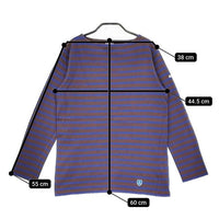 ORCIVAL バスクシャツ ボーダー フランス製 長袖Ｔシャツ カットソー ロンＴ ブラウン ブルー レディース オーシバル/オーチバル【中古】5-0222M∞