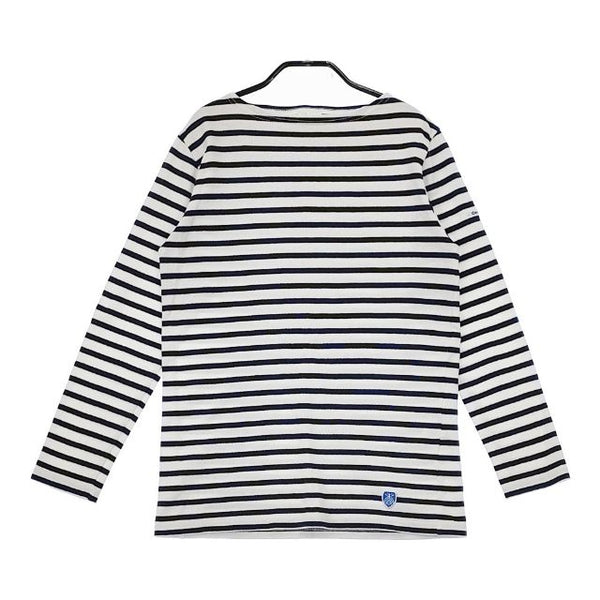 ORCIVAL バスクシャツ ボーダー フランス製 長袖Ｔシャツ カットソー ロンＴ ホワイト ネイビー レディース オーシバル/オーチバル【中古】5-0222M∞