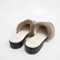 BEAUTIFUL SHOES 新品 MOUTON SANDALS 24cm ファー ムートン 定価52800円 サンダル ブラウン レディース ビューティフルシューズ【中古】5-0108T◎