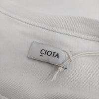 CIOTA 新品 Football 3/4 Sleeve T-Shirts Dress CSLM-125-WP 定価27500円 七分袖 ワンピース オフホワイト レディース シオタ【中古】5-0421M∞