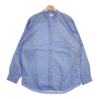 CIOTA 新品 スビンコットンタイプライターバンドカラーシャツ 6 SHLM-102M-PWH 定価26400円 長袖シャツ ブルー メンズ シオタ【中古】4-1210M♪#
