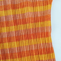 PLEATS PLEASE ISSEY MIYAKE ボーダー柄 クルーネック PP41-FK353  長袖Ｔシャツ カットソー ロンＴ オレンジ レディース プリーツプリーズ【中古】5-0104M∞
