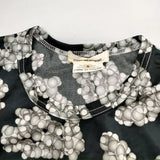 COMME des GARCONS 総柄プリント ポリエステルTシャツ GC-T019 カットソー AD2008 ブラック グレー レディース コムデギャルソン【中古】5-0515S∞
