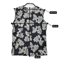 COMME des GARCONS 総柄プリント ポリエステルTシャツ GC-T019 カットソー AD2008 ブラック グレー レディース コムデギャルソン【中古】5-0515S∞