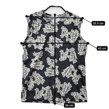 COMME des GARCONS 総柄プリント ポリエステルTシャツ GC-T019 カットソー AD2008 ブラック グレー レディース コムデギャルソン【中古】5-0515S∞