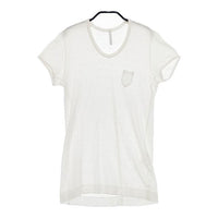 NO CONTROL AIR Uネック 製品洗い コットンキュプラ 半袖Ｔシャツ カットソー ホワイト レディース ノーコントロールエアー【中古】5-0515S∞