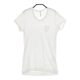 NO CONTROL AIR Uネック 製品洗い コットンキュプラ 半袖Ｔシャツ カットソー ホワイト レディース ノーコントロールエアー【中古】5-0515S∞